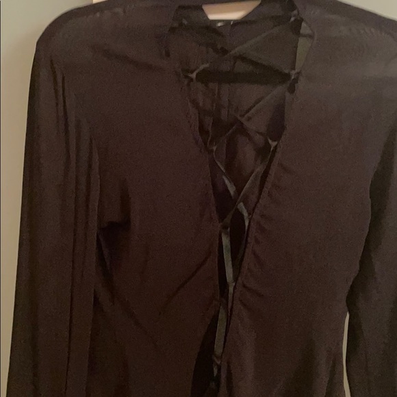 Black open back blouse circa 1990 - Picture 6 of 6